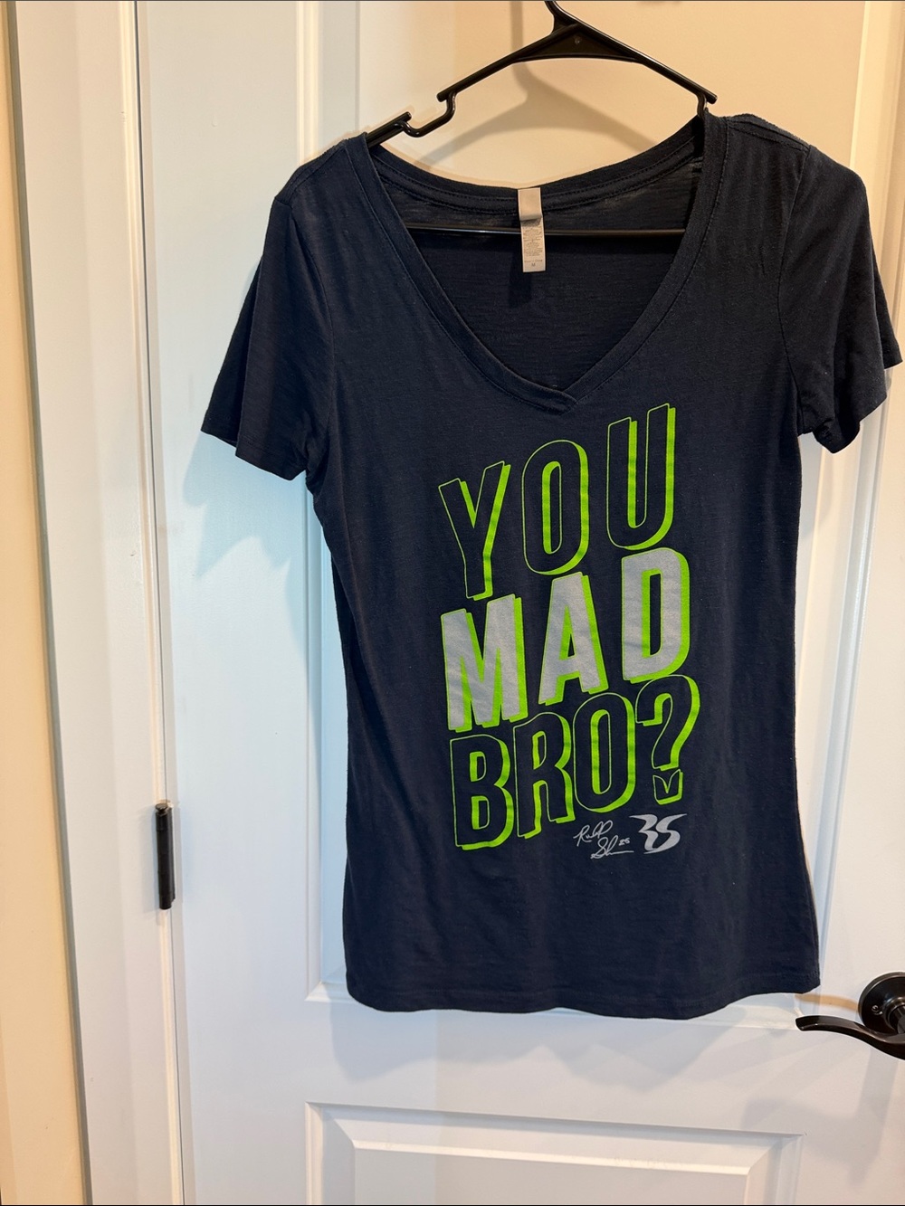 Richard Sherman #25 You Mad Bro Seattle Seahawks Tee Women’s Size M